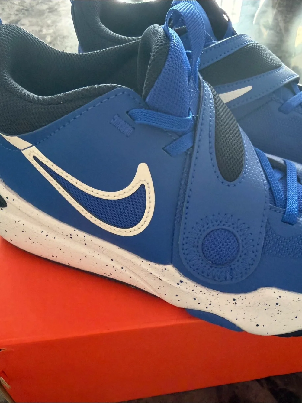 Nike Kids Royal Blue and Black Hook-and-Loop Sneakers- New